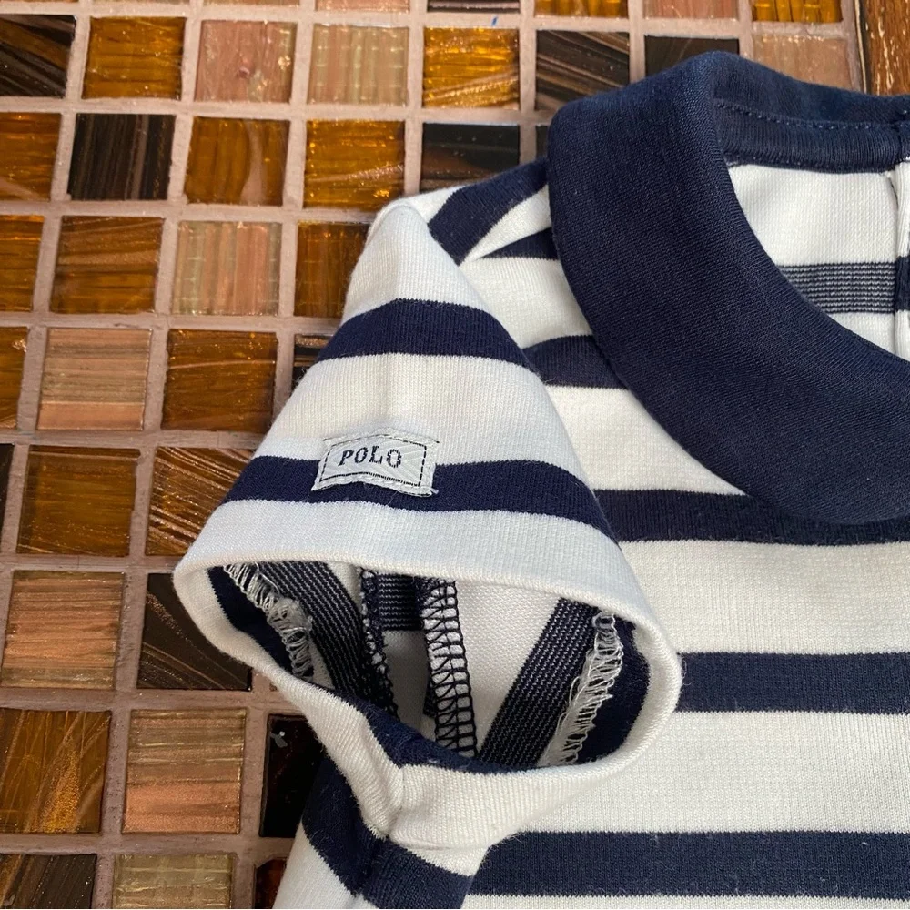 Ralph Lauren Pleated Striped Baby Girl Dress
